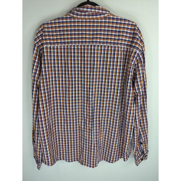 Columbia Men's Check Stretch Long Sleeve Button Down Shirts Blue White Size XL - Picture 4 of 7